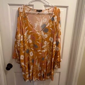 Rachel Zoe Flowy peasant top Plus Size 1x